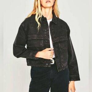 AG JEANS Mirah Militant Cropped Trucker Jacket
